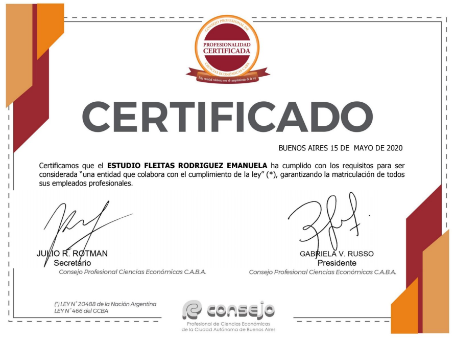 Certificado Importante
